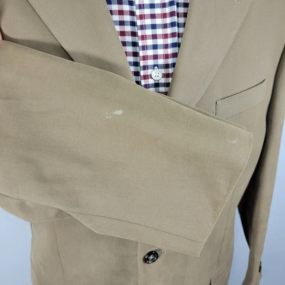 Banana Republic Men's Sport Coat‎ Blazer Three Button Brown Cotton Size 44R